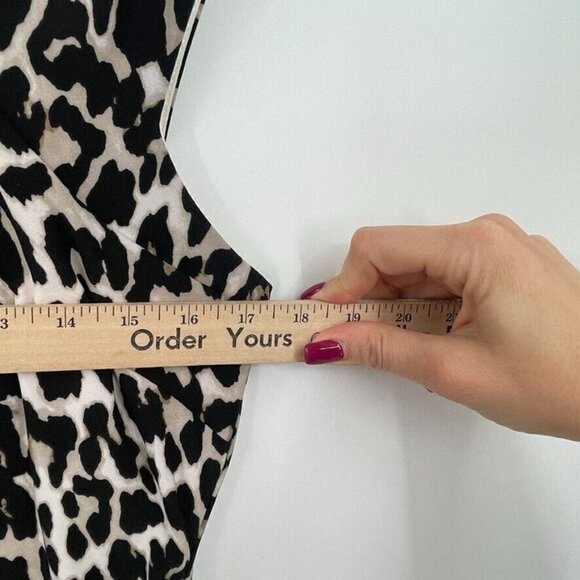 Catherine Malandrino Womens Dress 10 Sheath Sleeveless Animal Print Black White - Picture 8 of 12